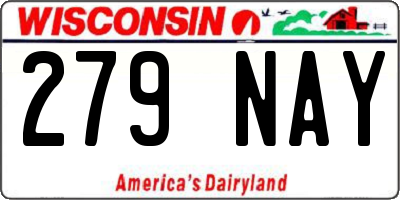 WI license plate 279NAY