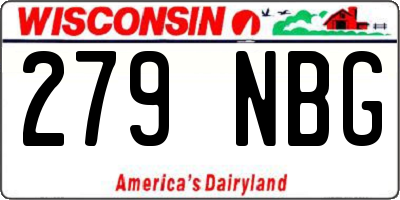 WI license plate 279NBG