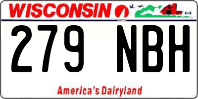 WI license plate 279NBH