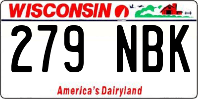WI license plate 279NBK