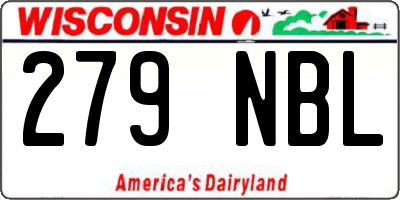 WI license plate 279NBL
