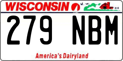 WI license plate 279NBM
