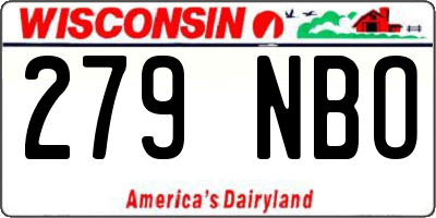 WI license plate 279NBO