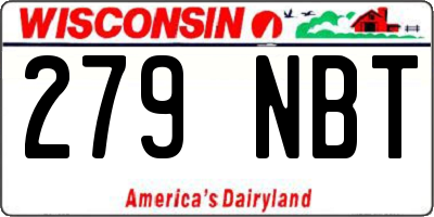 WI license plate 279NBT
