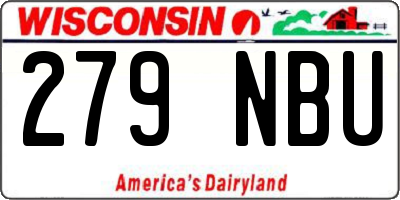 WI license plate 279NBU