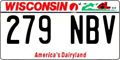 WI license plate 279NBV