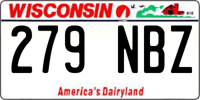WI license plate 279NBZ