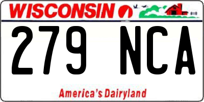 WI license plate 279NCA