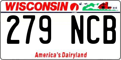 WI license plate 279NCB