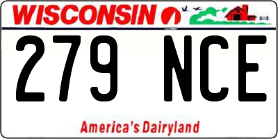 WI license plate 279NCE