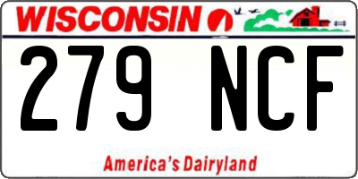 WI license plate 279NCF