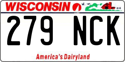 WI license plate 279NCK