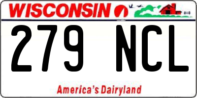 WI license plate 279NCL