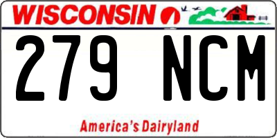 WI license plate 279NCM