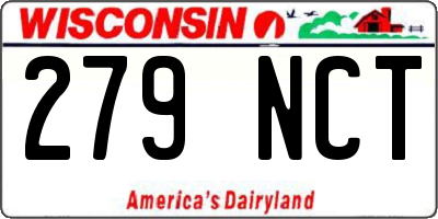 WI license plate 279NCT