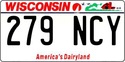 WI license plate 279NCY