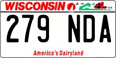 WI license plate 279NDA