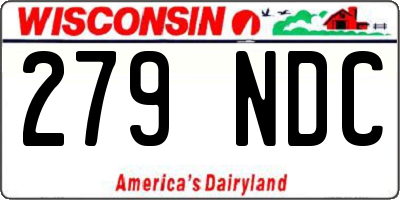 WI license plate 279NDC