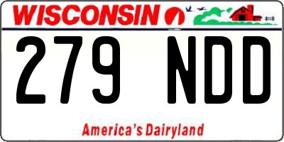 WI license plate 279NDD