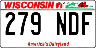 WI license plate 279NDF