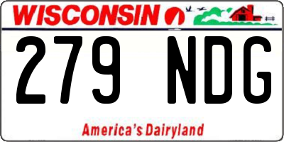 WI license plate 279NDG