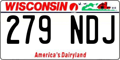 WI license plate 279NDJ