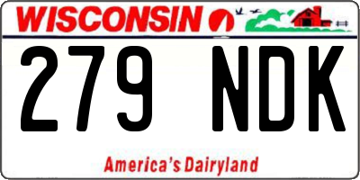 WI license plate 279NDK