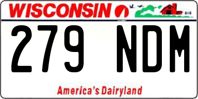 WI license plate 279NDM