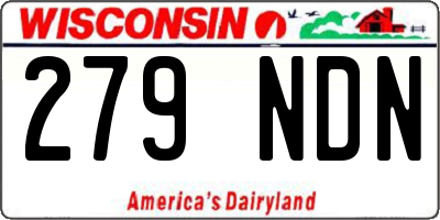 WI license plate 279NDN