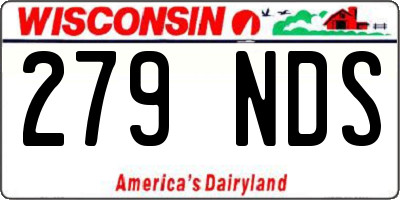 WI license plate 279NDS