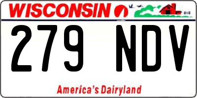 WI license plate 279NDV