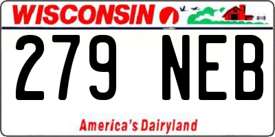 WI license plate 279NEB