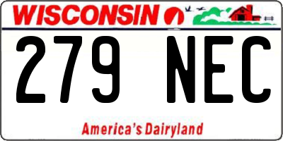 WI license plate 279NEC