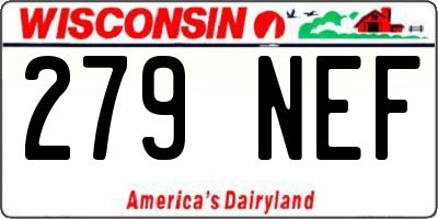 WI license plate 279NEF