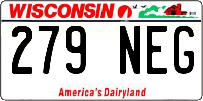 WI license plate 279NEG