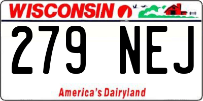 WI license plate 279NEJ