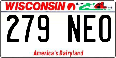 WI license plate 279NEO