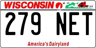 WI license plate 279NET