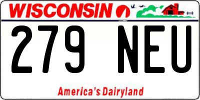WI license plate 279NEU