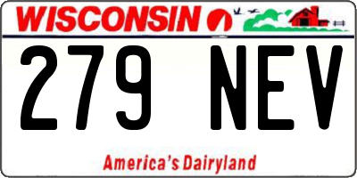 WI license plate 279NEV