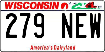 WI license plate 279NEW
