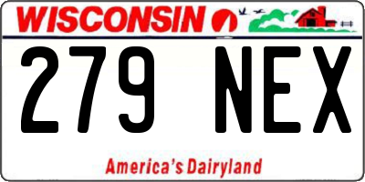 WI license plate 279NEX
