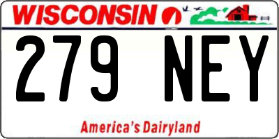 WI license plate 279NEY