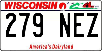 WI license plate 279NEZ