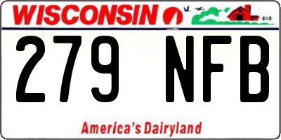 WI license plate 279NFB