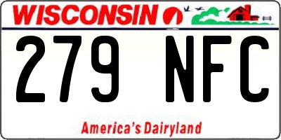 WI license plate 279NFC