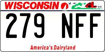 WI license plate 279NFF