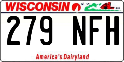 WI license plate 279NFH