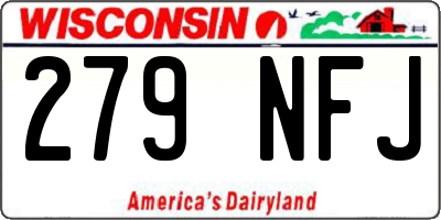 WI license plate 279NFJ