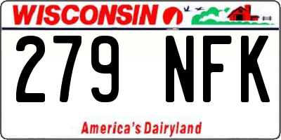 WI license plate 279NFK